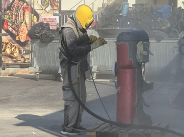 Peskarenje na terenu